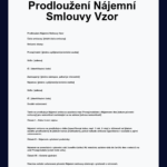 Dohoda o prodloužení nájemní smlouvy